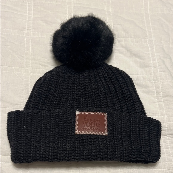 Love Your Melon Accessories - Love Your Melon Black Knit Beanie with detachable black Pom Pom